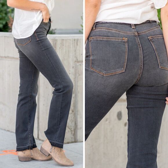 Judy Blue Womens Ashland High Rise Slim Bootcut Denim Jeans Black Wash Size 16W - Picture 2 of 15